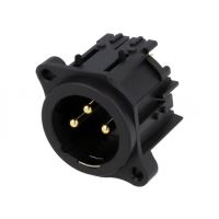 Soclu mufa XLR tata panou Amphenol AC3MAV-AU-PRE