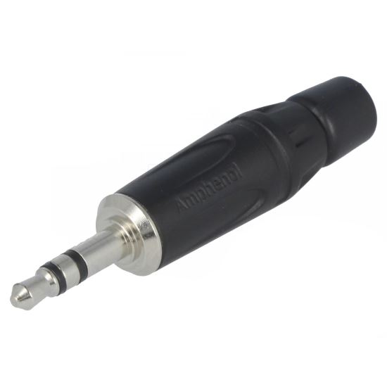 Mufa jack 3.5 stereo negru Amphenol KS3PB