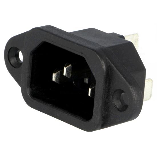 Conector alimentare panou AC C14 IEC60320, soclu, tata, 10A, 250VAC, prindere cu surub