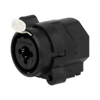 Soclu mufa combi jack 6.3/XLR mama panou/placa Amphenol ACJC6V BULK , contacte orizontale