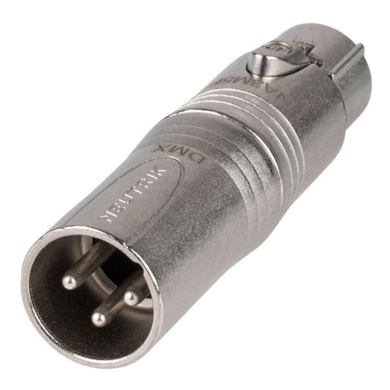 Adaptor DMX Neutrik NA3M5F, XLR tata 3 pini, XLR mama 5 pini, drept