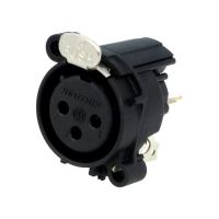 Soclu XLR mama Neutrik NC3FAV1 , 3 pini panou, conexiuni drepte