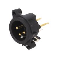 Soclu XLR tata Neutrik NC3MAV , 3 pini panou, conexiuni drepte