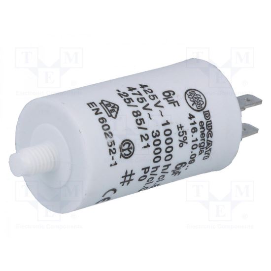 Condensator motor 6uF/425VAC , cu papuci