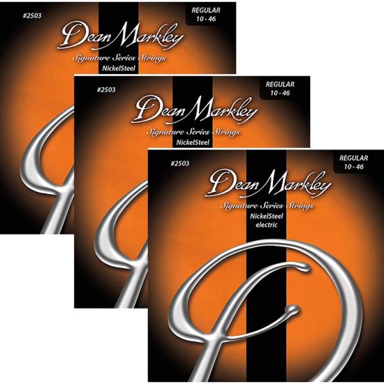Pachet 3 seturi corzi chitara electrica 10-46 Dean Markley Signature Series 2503-3PK R nickel plated , regular