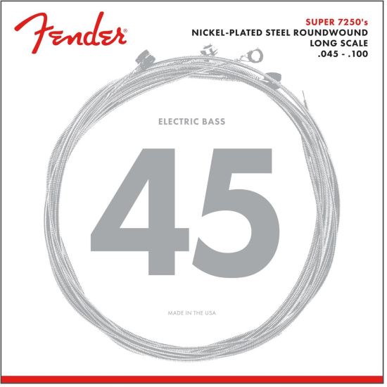Corzi chitara bass 45-100 Fender 7250ML nickel plated , medium light