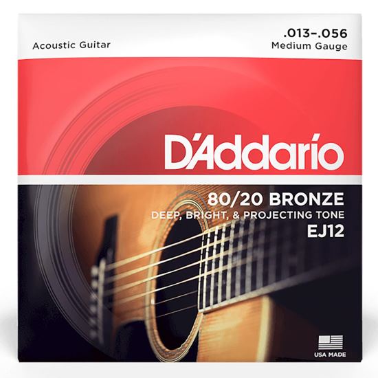 Corzi chitara acustica 13-56 D'Addario EJ12 80/20 , medium
