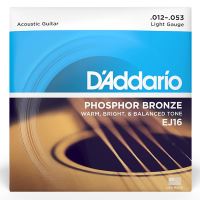 Corzi chitara acustica 12-53 D'Addario EJ16 phosphor bronze , regular light