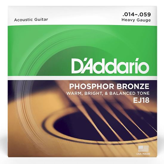 Corzi chitara acustica 14-59 D'Addario EJ18 phosphor bronze , heavy