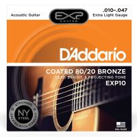 Corzi chitara acustica 10-47 D'Addario EXP10 80/20 , extra light, coated