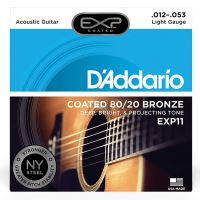 Corzi chitara acustica 12-53 D'Addario EXP11 80/20 , light tension, coated