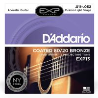Corzi chitara acustica 11-52 D'Addario EXP13 80/20 , custom light, coated