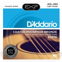 Corzi chitara acustica 12-53 D'Addario EXP16 phosphor bronze , regular light, coated