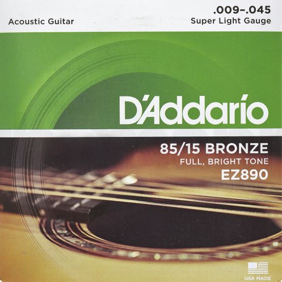 Corzi chitara acustica 9-45 D'Addario EZ890 85/15 , super light