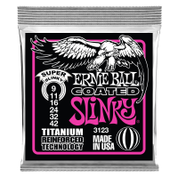Corzi chitara electrica 9-42 Ernie Ball Titanium 3123 nickel plated , super slinky, coated
