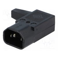 Mufa alimentare pc tata 90 grade pe cablu iec-60320 c14