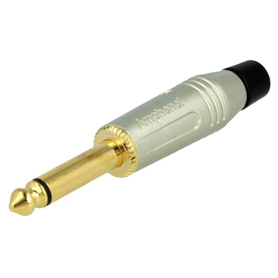 Mufa jack 6.3 mono Amphenol ACPM-GN-AU , drept aurit gri