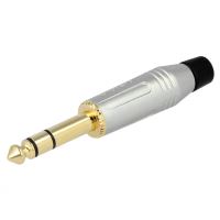 Mufa jack 6.3 stereo Amphenol ACPS-GN-AU , drept aurit gri