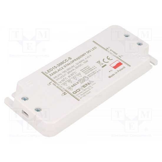 Alimentator:pulsatoriu LED 15W 10+50V dc 300mA 185+265VAC