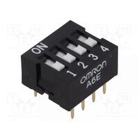 Intrerupator Dip-Switch, 4 Sectiuni, On-Off, 0,025A 24V dc