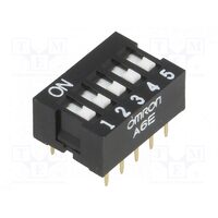 Intrerupator Dip-Switch, 5 Sectiuni, On-Off, 0,025A 24V dc