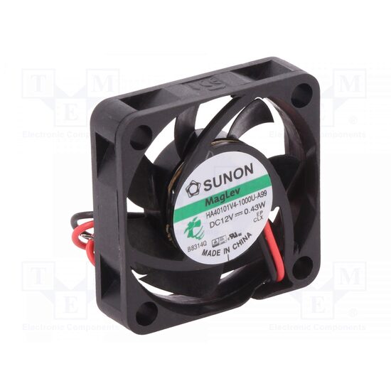 Ventilator DC axial; 12V dc; 40x40x10mm; 9m3/h