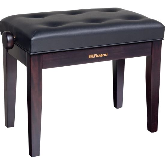 Scaun bancheta pian Roland RPB-300 RW , palisandru mat, sezut negru, captusit, piele sintetica