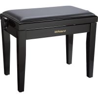 Scaun bancheta pian Roland RPB-200 PE , negru lucios, sezut negru, piele sintetica