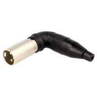 Mufa Amphenol AC3MMR, XLR, tata, pin 3, in unghi 90 gr, pe cablu, lipire