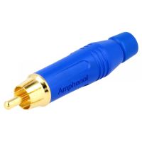 Mufa Amphenol ACPR-BLU, RCA, tata, drept, lipire, albastru, aurit, pe cablu, 3÷7mm