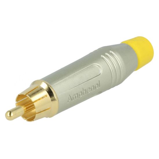 Mufa Amphenol ACPR-SYL, RCA, tata, drept, lipire, gri, aurit, pe cablu, 3÷7mm, 2,5mm2