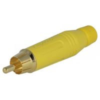 Mufa Amphenol ACPR-YEL, RCA, tata, drept, lipire, galben, aurit, pe cablu, 3÷7mm