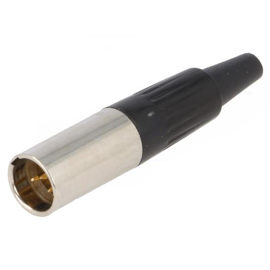 Mufa Amphenol AG4M, XLR mini, tata, pin 4, pe cablu, lipire, 5A, 0,5mm2, drept