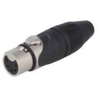 Mufa Amphenol AX5F, XLR, mama, pin 5, drept, pe cablu, lipire