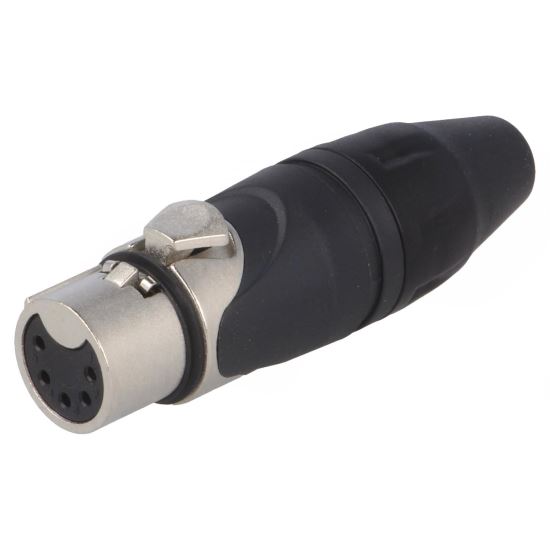 Mufa Amphenol AX5F, XLR, mama, pin 5, drept, pe cablu, lipire