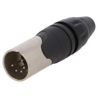 Mufa Amphenol AX5M, XLR, tata, pin 5, drept, pe cablu, lipire, contacte alama