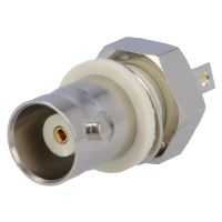 Soclu Amphenol B6651B1NNYL3G50, BNC, mama, cu izolaţie, drept, 50Ω, lipire, ABS, aurit