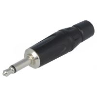 Mufa Amphenol KM2PB, Jack 3.5mm, tata, mono, drept, pe cablu, lipire, neagra