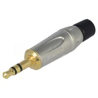 Mufa Amphenol KS3P-AU, Jack 3.5mm, tata, stereo, drept, pe cablu, lipire, din argint