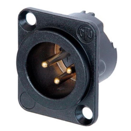 Soclu Neutrik NC3MD-LX-B, XLR, tata, pini 3, lipire, panou, negru