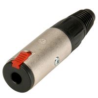 Mufa Neutrik NJ3FC6, Jack 6.3mm, mama, TRS, stereo, drept, pe cablu, lipire