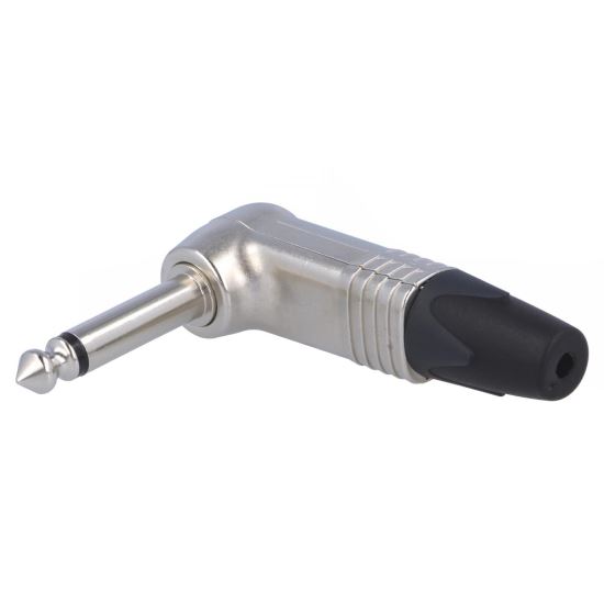 Mufa Neutrik NP2RCS, Jack 6,3mm, tata, mono, in unghi 90 gr, pe cablu, lipire, 1mm2