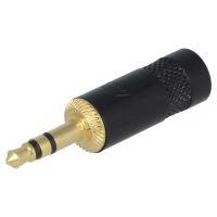 Mufa Neutrik NYS231BG, Jack 3.5mm, tata, stereo, drept, pe cablu, lipire, aurit, 4mm