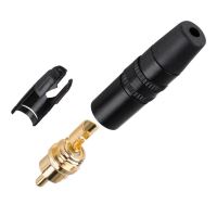 Mufa RCA Rean Neutrik NYS373-0 , tata, mono, lipire, cablu, aurita, inel negru