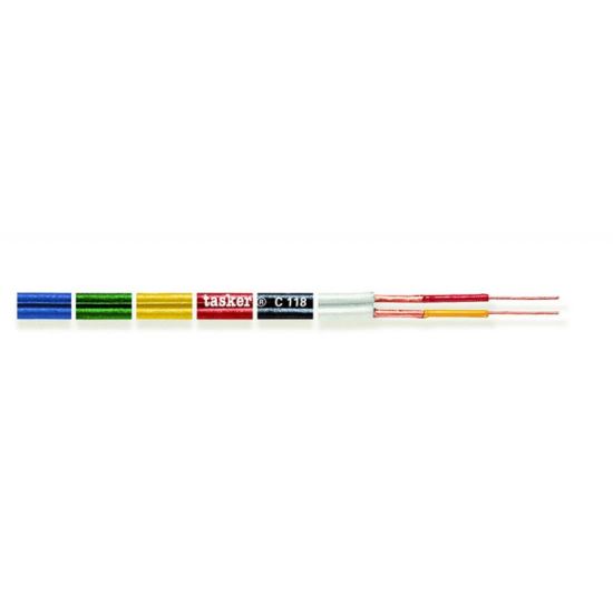 Cablu ecranat plat Tasker C118 , verde, 2x0.14, OFC, divizibil