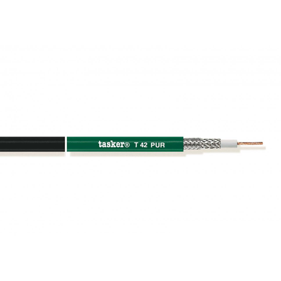 Cablu coaxial 12G-SDI Tasker T42 PUR , verde, 1x0.88, OFC, ignifug, exterior