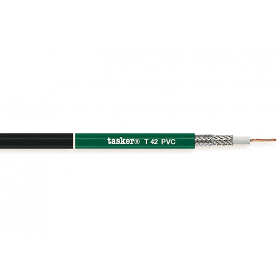 Cablu coaxial 12G-SDI Tasker T42 PVC , negru, 1x0.88, OFC, ignifug