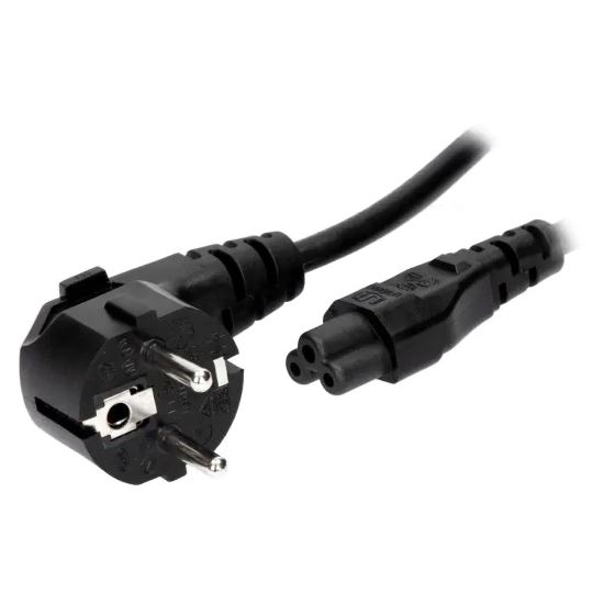 Cablu alimentare laptop trifoi 5M , schuko tata in unghi, IEC-320 C5 mama drept, 3x0.75