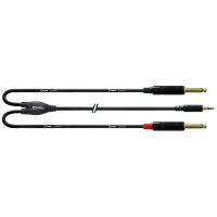 Cablu audio Y 1.5M Cordial CFY 1.5 WPP , jack 3.5 tata stereo, 2xJack 6.3 tata mono, aurite, Rean
