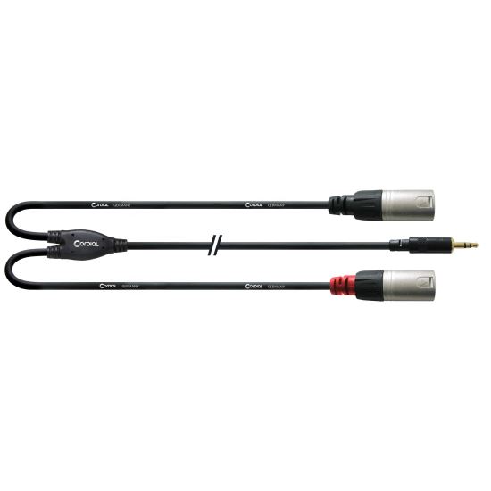 Cablu audio Y 3M Cordial CFY 3 WMM , 2xXLR tata 3P, jack 3.5 tata stereo aurit, Rean